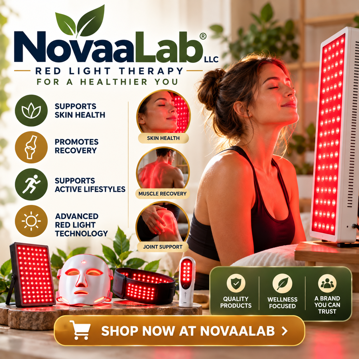 NovaaLab red light therapy devices and wellness products